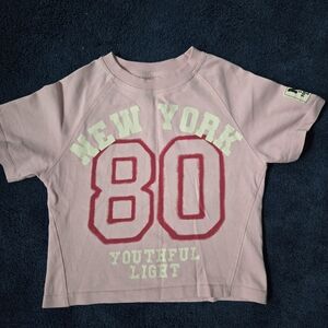 Zara Pink 'New York 80' Graphic Tee